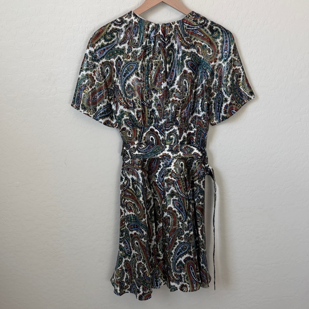 Diane von Furstenberg DVF Barton Logo Belted Silk Blend Mini Dress Size 4 - Picture 9 of 9